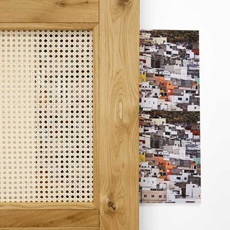 Schiebetür im rustikalen Stil mit Rattan ALTEA 100x210 Naturöl - Palo24