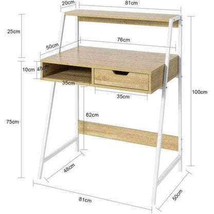 Schreibtisch | Bürotisch | Arbeitstisch | Weiss-Natur - Palo24