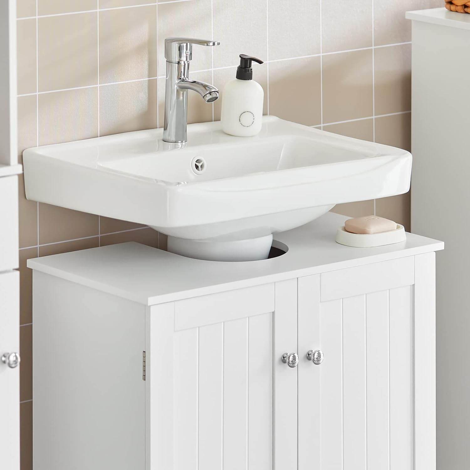 Waschbeckenunterschrank | Badezimmerschrank Weiss Badmöbel | BZR18-II-W - Palo24