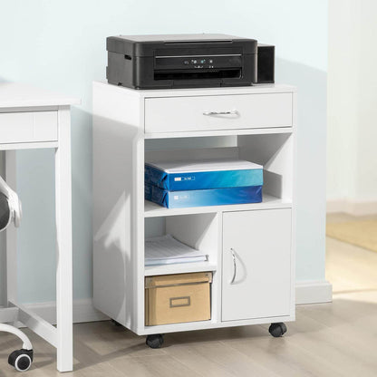 Druckertisch mit Schublade | Beistelltisch | Couchtisch Weiss FBT106-W - Palo24