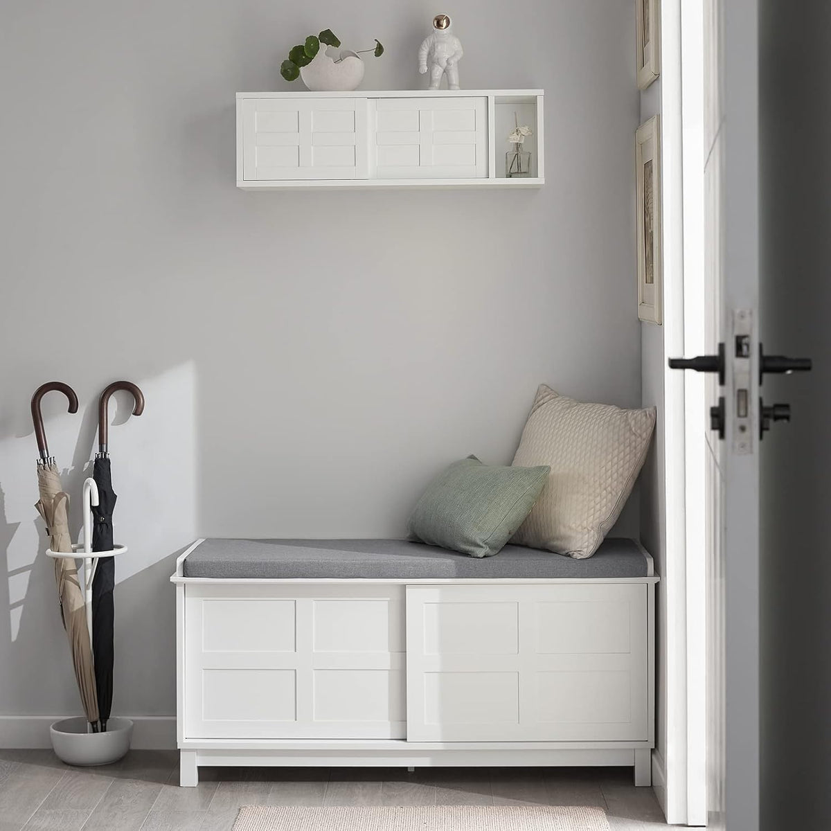 Wandgarderobe | Hängeregal | Flurgarderobe Weiss FHK18-W - Palo24