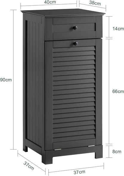 Wäscheschrank mit Wäschesack | Wäschesammler | Wäschekorb | Dunkelgrau | BZR73-DG - Palo24