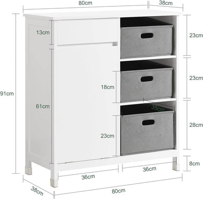 Wäscheschrank | Wäschesammler | Wäschekorb | Badezimmerschrank Weiss BZR77-W - Palo24