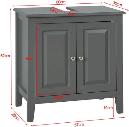 Waschbeckenunterschrank Dunkelgrau | Badezimmerschrank | Landhaus | FRG202-DG - Palo24