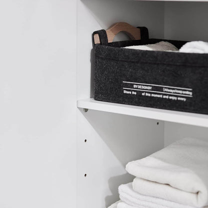 Bad Hochschrank | Badschrank | Badregal | Badmöbel Weiss BZR91-W - Palo24
