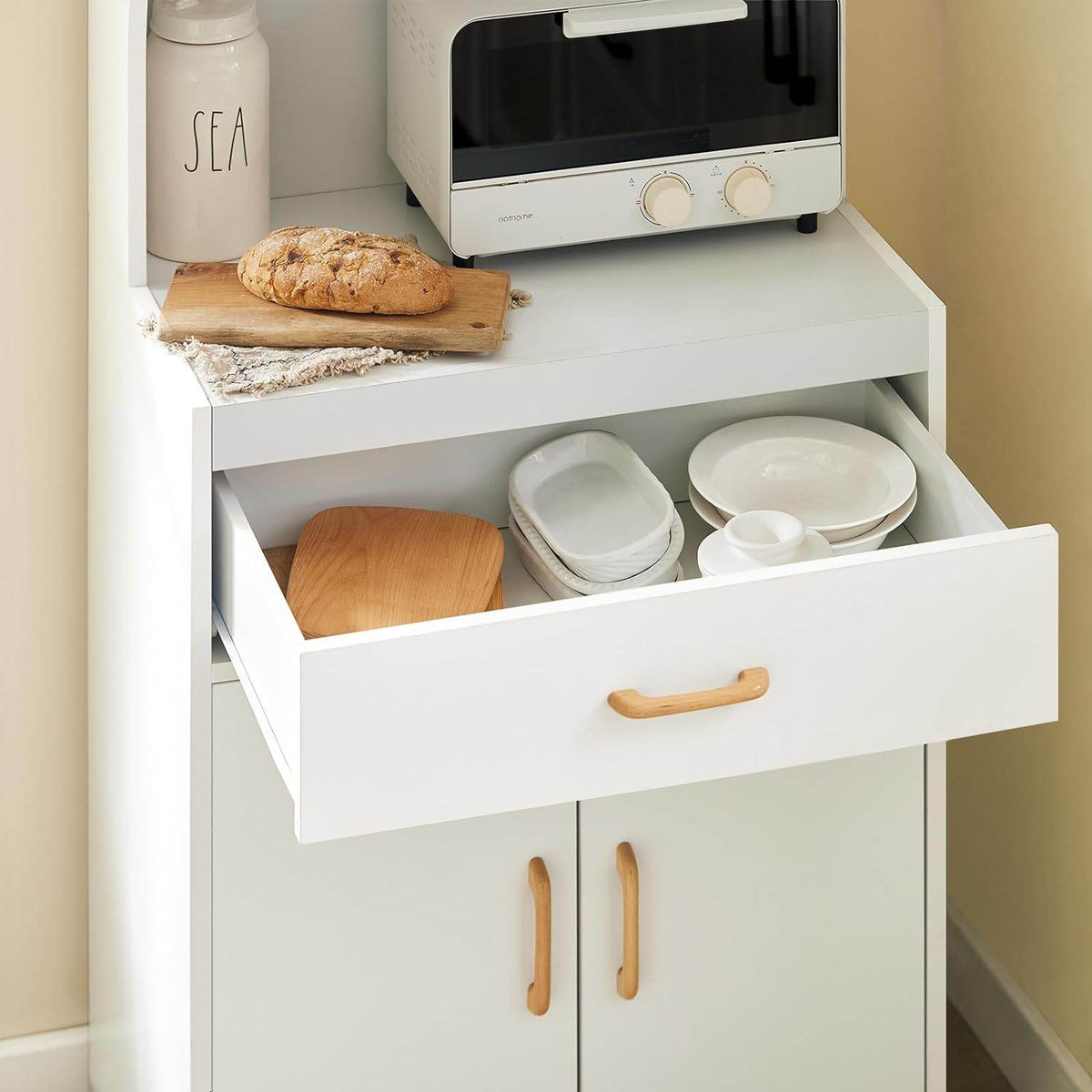 Mikrowellenschrank | Küchenschrank | Küchenkommode Weiss FSB12-W - Palo24