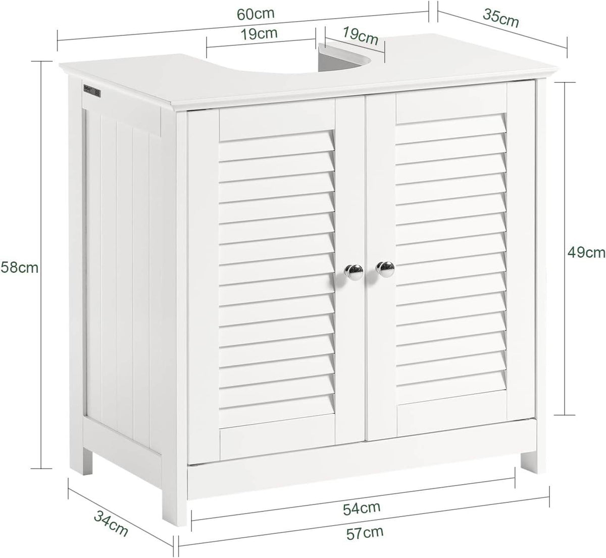 Waschbeckenunterschrank | Badezimmerunterschrank Weiss FRG237-II-W - Palo24
