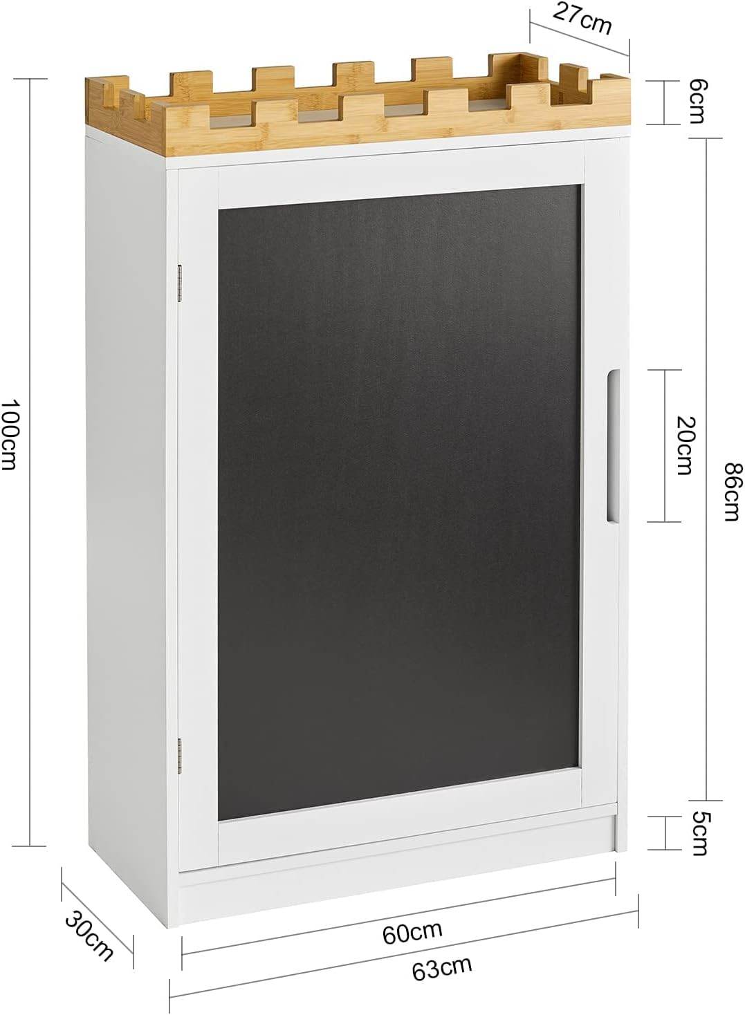 Kinderregal mit Tafel | Aufbewahrungsschrank | Kinderzimmer | KMB43-W - Palo24