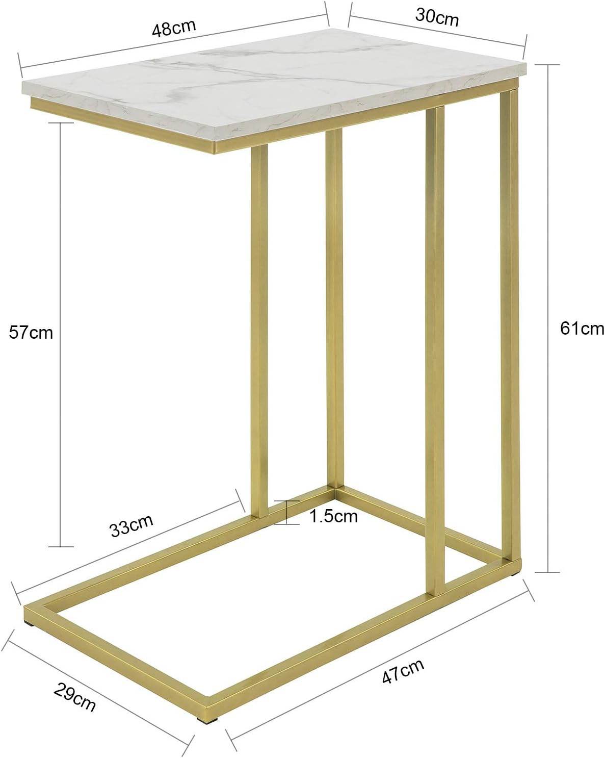 Beistelltisch | Pflegetisch mit goldenem Metallgestell | Couchtisch Sofa | FBT87-G - Palo24