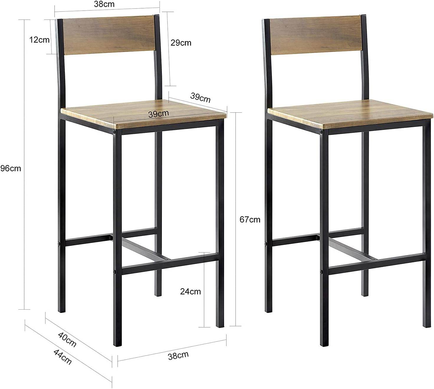 Barstühle 2er set | Tresenhocker | Sitzhöhe 67cm | Metall | FST53-XLX2 - Palo24