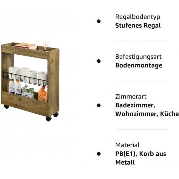 Nischenregal Mit 3 Etagen | Küchenregal | Rollwagen - Palo24