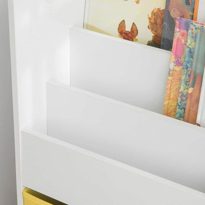 Kinderbücherregal | Spielzeugtruhe | Aufbewahrungsregal für Kinder | Weiss KMB27-W - Palo24