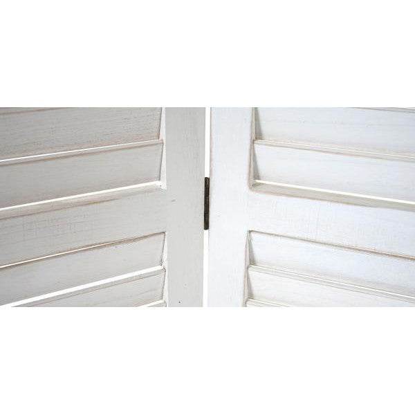 Paravent HWC-C30, Raumteiler Trennwand Sichtschutz, Shabby-Look Vintage, 170x205cm ~ weiß - Palo24
