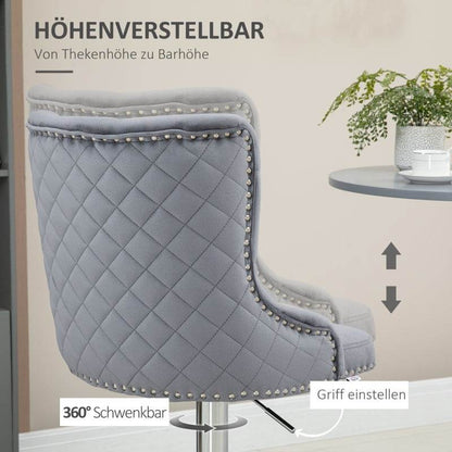 2er Set Barhocker höhenverstellbar Grau - Palo24