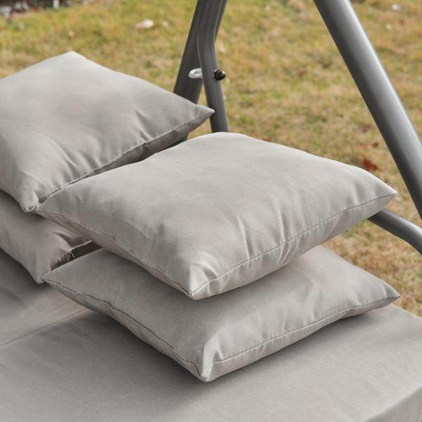 3-Sitzer Hollywoodschaukel Schaukelbank 2-in-1 Gartenliege mit Sonnendach Stahl - Palo24
