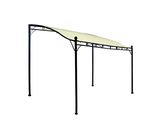 Pavillon d'extension MANTOVA 3x2,5 mètres, acier foncé, bâche enduite PVC écru