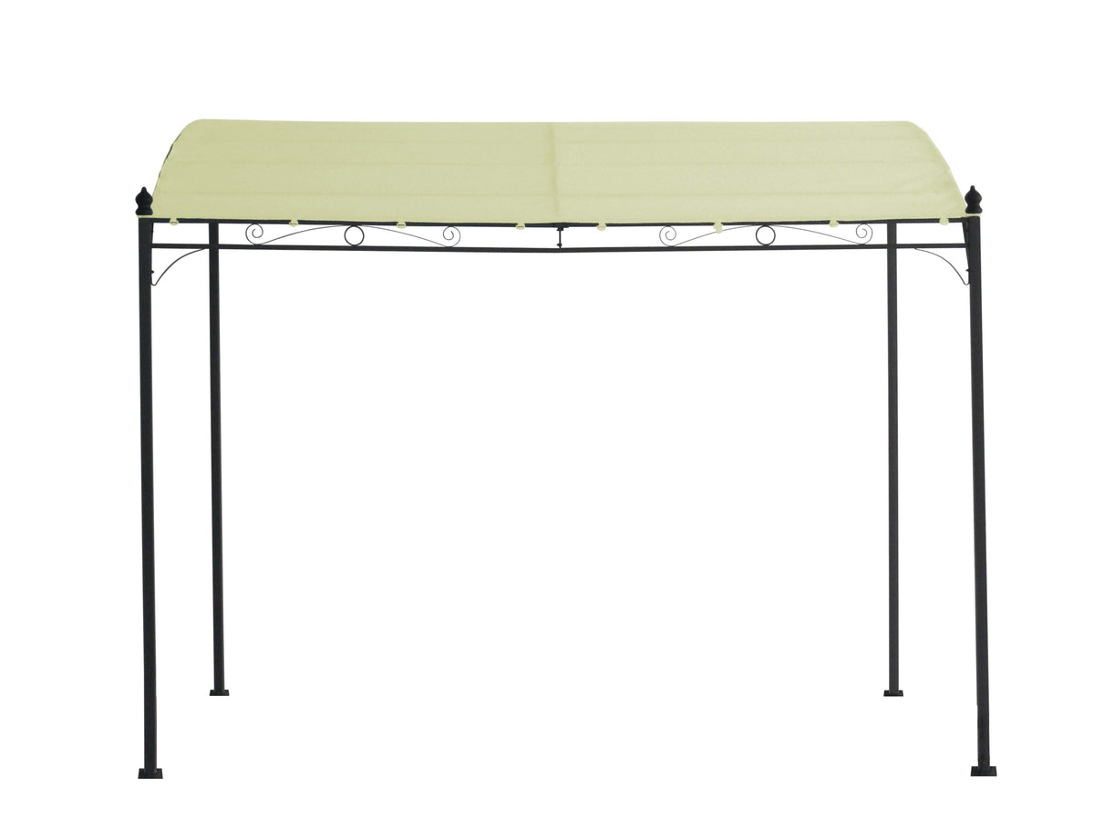 Anbaupavillon MANTOVA 3x2,5 Meter, Stahl dunkel, Plane PVC-beschichtet écru