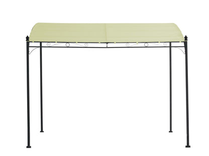 Anbaupavillon MANTOVA 3x2,5 Meter, Stahl dunkel, Plane PVC-beschichtet écru