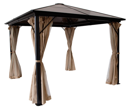 Pavillon MONTREAL 3x3 Meter, Aluminium schwarz, Dach aus PC-Kunststoff
