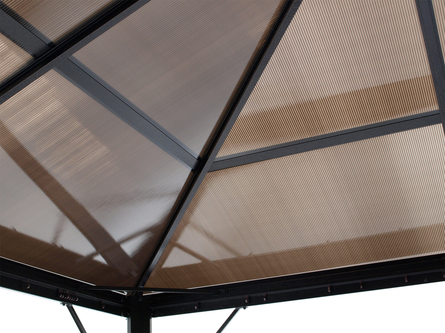 Pavillon MONTREAL 3x3 Meter, Aluminium schwarz, Dach aus PC-Kunststoff