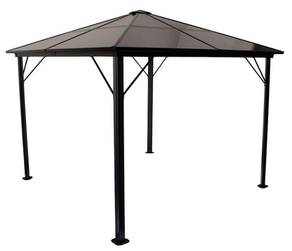 Pavillon MONTREAL 3x3 Meter, Aluminium schwarz, Dach aus PC-Kunststoff