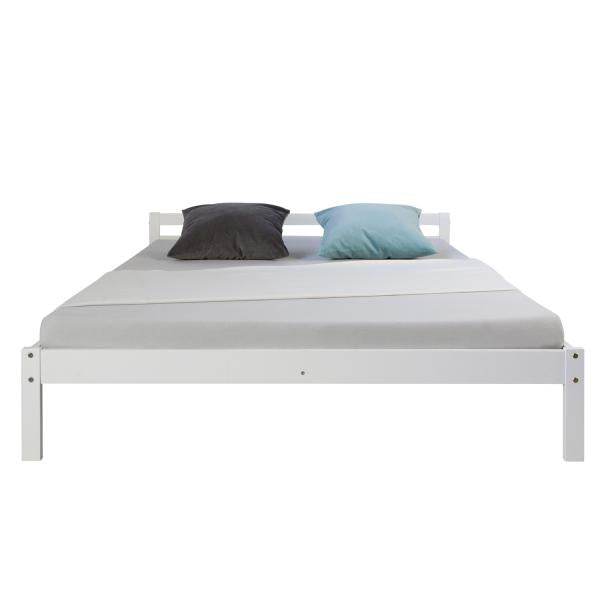 Holzbett Doppelbett Futonbett 140x200 weiss Kiefer Massivholz - Palo24