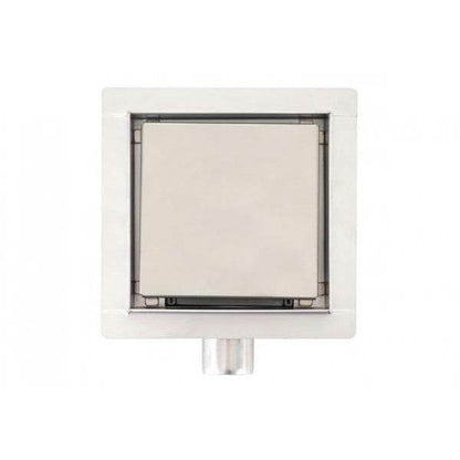 Duschablauf HWC-D95a, Bodenablauf Abflussrinne Bad, Edelstahl Siphon ~ 20x20cm - Palo24