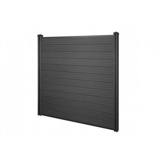 WPC-Sichtschutz Sarthe, Windschutz Zaun, WPC-Pfosten ~ Basiselement, 1,95m anthrazit - Palo24