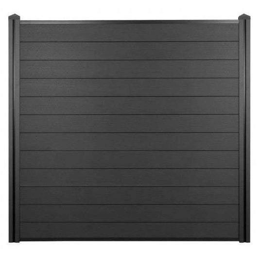 WPC-Sichtschutz Sarthe, Windschutz Zaun, WPC-Pfosten ~ 2er Set, 3,76m anthrazit - Palo24