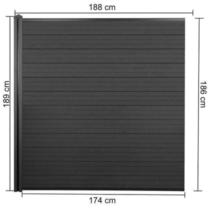 WPC-Sichtschutz Sarthe, Windschutz Zaun, WPC-Pfosten ~ 3er Set, 5,7m anthrazit - Palo24