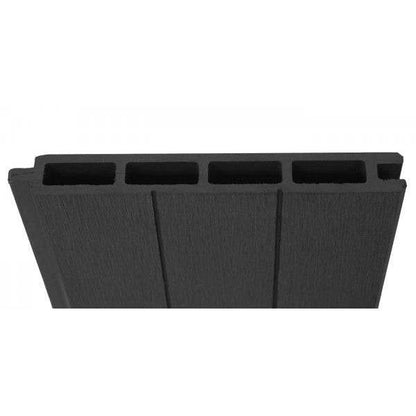 WPC-Sichtschutz Sarthe, Windschutz Zaun, WPC-Pfosten ~ 2er Set, 3,76m anthrazit - Palo24