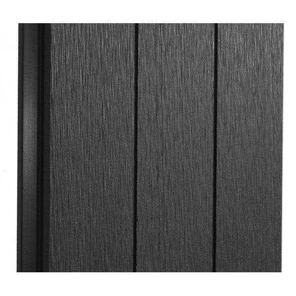WPC-Sichtschutz Sarthe, Windschutz Zaun, WPC-Pfosten ~ 2er Set, 3,76m anthrazit - Palo24