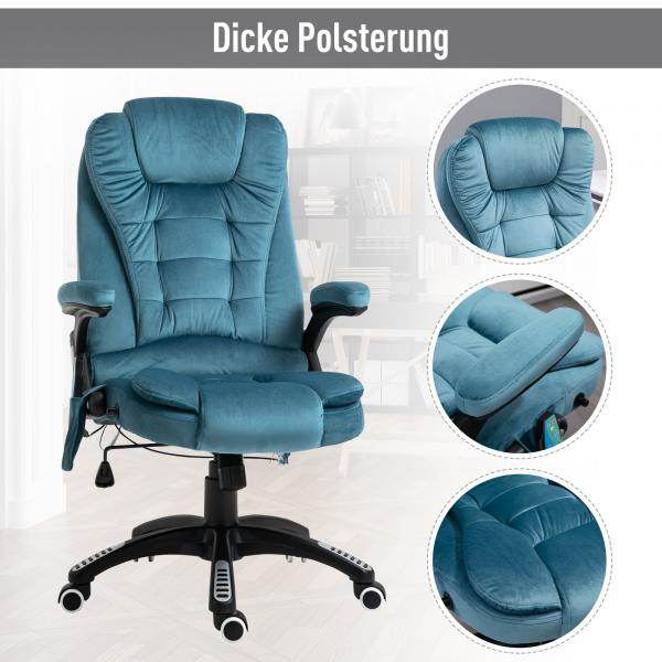 Massagesessel Chefsessel Gamingstuhl Drehstuhl Massagebürostuhl Blau - Palo24
