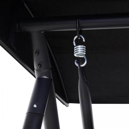 Hollywoodschaukel 3-Sitzer mit Dach Polyrattan Schwarz - Palo24