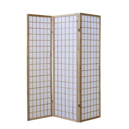 3 fach Holz Paravent Raumteiler Shoji natur - Palo24