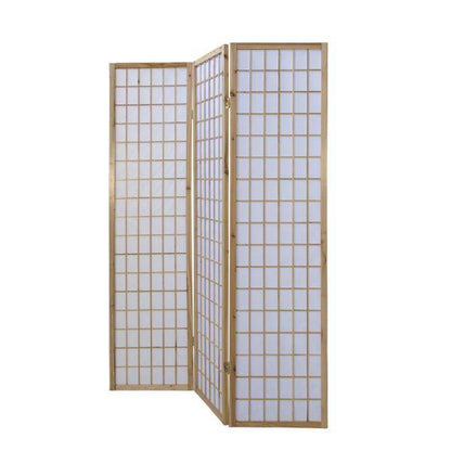 3 fach Holz Paravent Raumteiler Shoji natur - Palo24