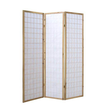3 fach Holz Paravent Raumteiler Shoji natur - Palo24