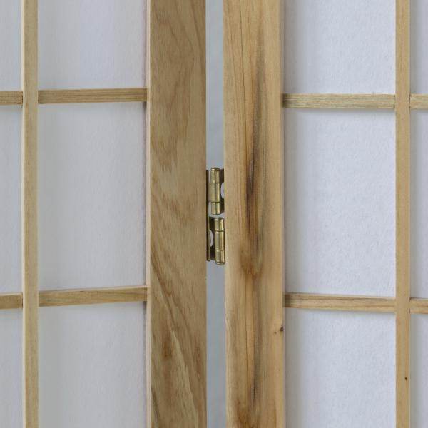 3 fach Holz Paravent Raumteiler Shoji natur - Palo24