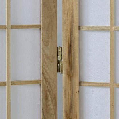 3 fach Holz Paravent Raumteiler Shoji natur - Palo24