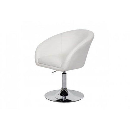 Esszimmerstuhl HWC-F19, Küchenstuhl Drehstuhl Loungesessel, drehbar höhenverstellbar ~ Kunstleder weiss - Palo24