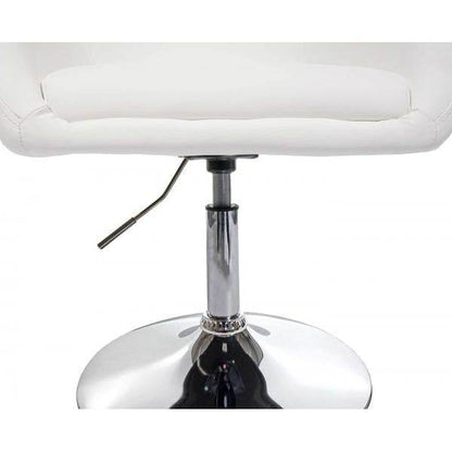 Esszimmerstuhl HWC-F19, Küchenstuhl Drehstuhl Loungesessel, drehbar höhenverstellbar ~ Kunstleder weiss - Palo24