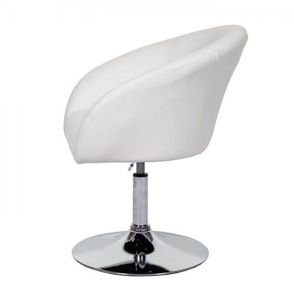 Esszimmerstuhl HWC-F19, Küchenstuhl Drehstuhl Loungesessel, drehbar höhenverstellbar ~ Kunstleder weiss - Palo24