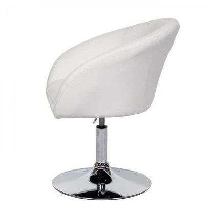 Esszimmerstuhl HWC-F19, Küchenstuhl Drehstuhl Loungesessel, drehbar höhenverstellbar ~ Kunstleder weiss - Palo24