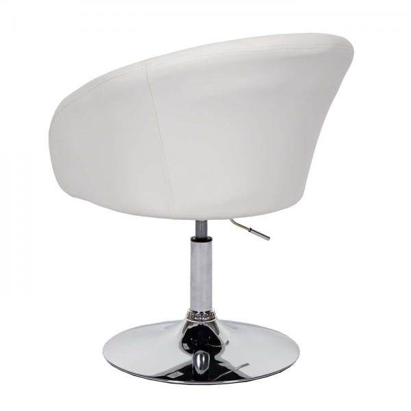 Esszimmerstuhl HWC-F19, Küchenstuhl Drehstuhl Loungesessel, drehbar höhenverstellbar ~ Kunstleder weiss - Palo24