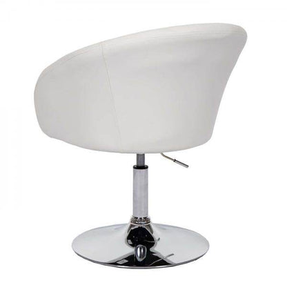 Esszimmerstuhl HWC-F19, Küchenstuhl Drehstuhl Loungesessel, drehbar höhenverstellbar ~ Kunstleder weiss - Palo24