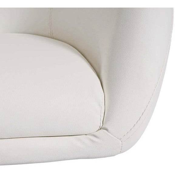 Esszimmerstuhl HWC-F19, Küchenstuhl Drehstuhl Loungesessel, drehbar höhenverstellbar ~ Kunstleder weiss - Palo24