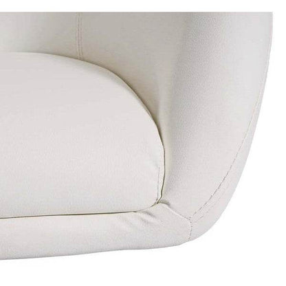 Esszimmerstuhl HWC-F19, Küchenstuhl Drehstuhl Loungesessel, drehbar höhenverstellbar ~ Kunstleder weiss - Palo24