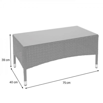 Poly-Rattan Garnitur HWC-F55, Balkon-/Garten-/Lounge-Set Sofa Sitzgruppe ~ schwarz, Kissen creme - Palo24