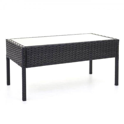 Poly-Rattan Garnitur HWC-F56, Balkon-/Garten-/Lounge-Set Sitzgruppe ~ schwarz, Kissen dunkelgrau - Palo24