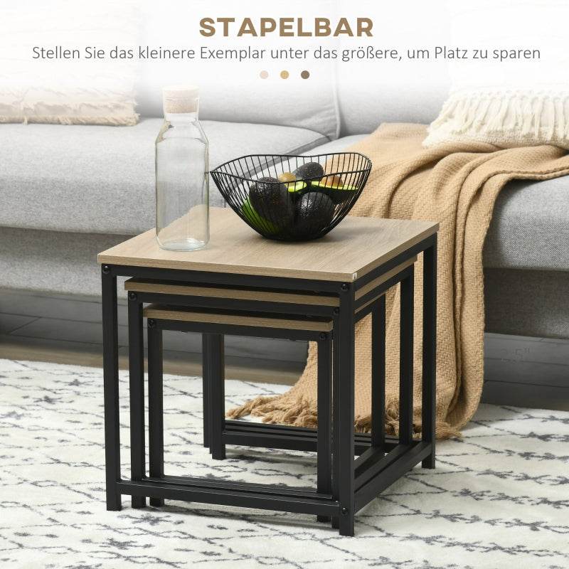 Satztisch 3er-Set Holzoptik - Palo24